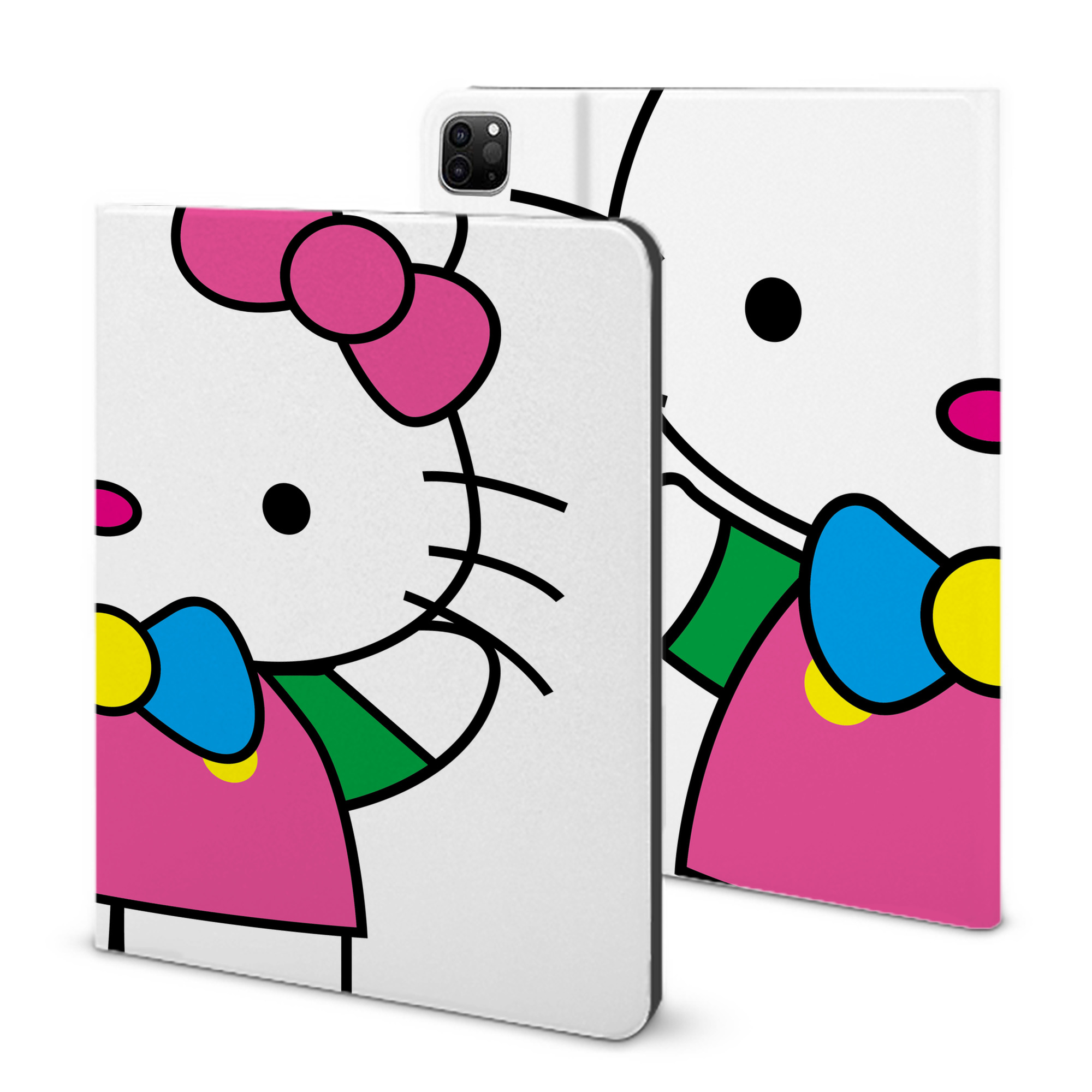 （画像用） Hello Kitty ハローキティ IPad ケース ブック型 PUレザー TPU 耐衝撃 軽量 薄型 ペン収納なし 全面保護 IPad 各モデル対応
